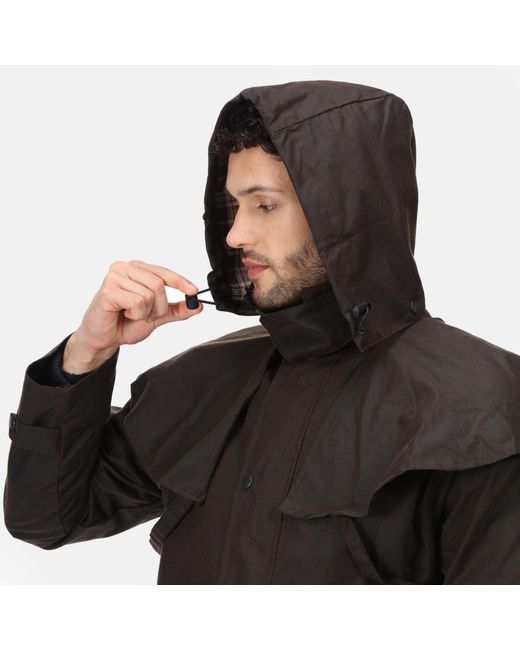 Regatta Black Cranbrook Wax Cotton Riding Quilted Jacket for men