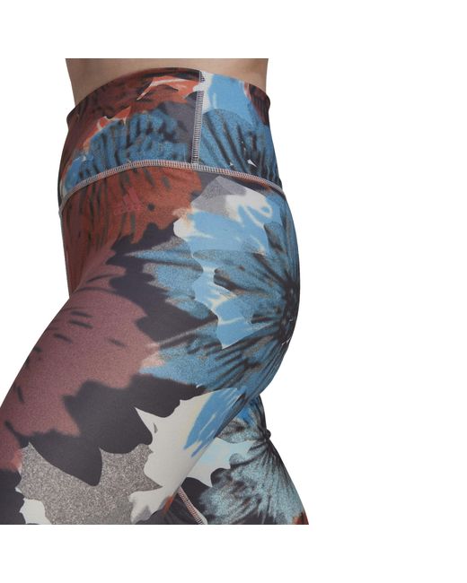 Adidas Blue Training Essentials Printed Gym Legging