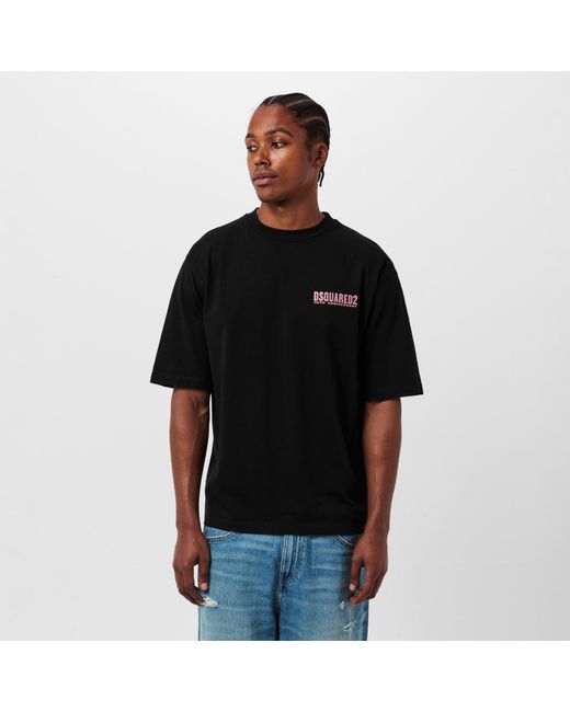 DSquared² Black Loose Fit Oversized T-Shirt for men