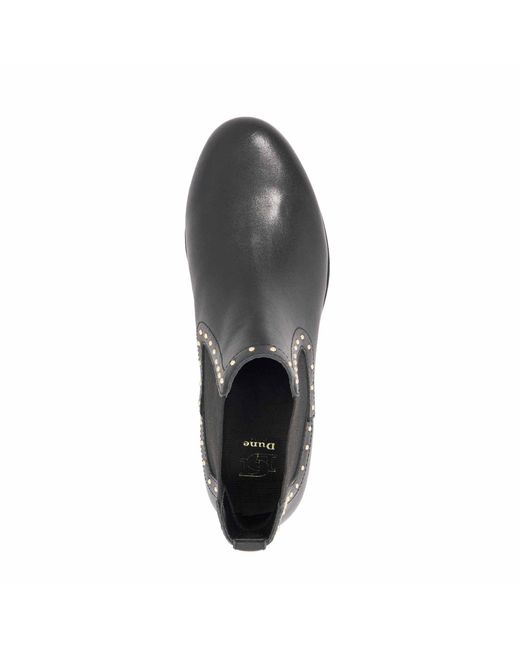Dune Black Flat Ankle Boots