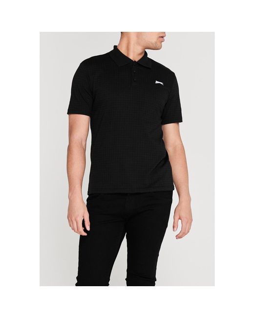 Slazenger 1881 Black Check Golf Polo for men