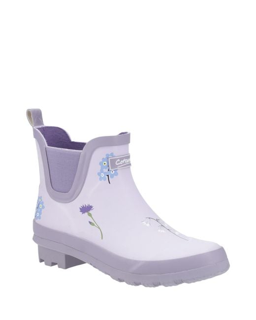Cotswold Purple Wildflower Ankle Wellingtons