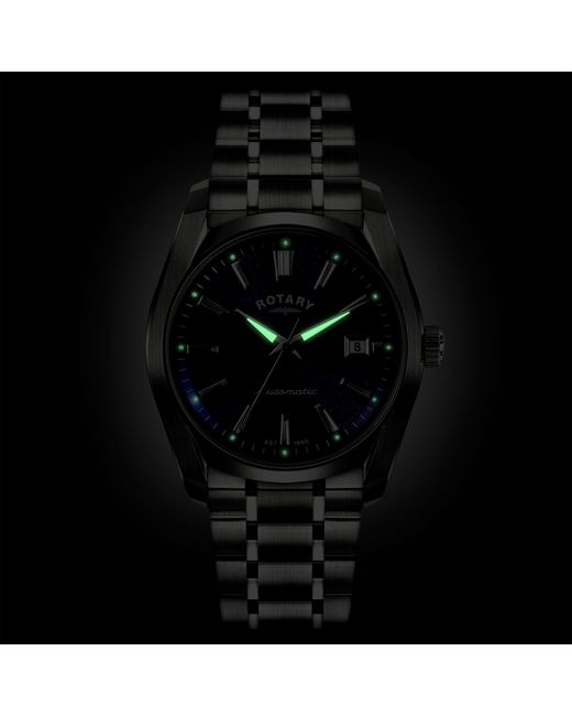 Rotary Metallic Lumen Dial Ss Bracelet Watch for men