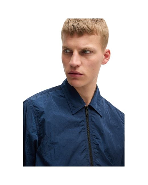Boss Blue Leejay Long Sleeve Oxford Shirt for men