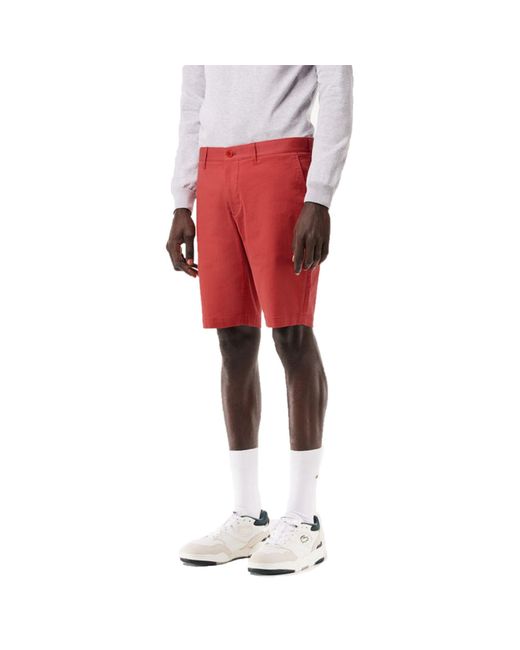 Lacoste Red Chino Shorts for men