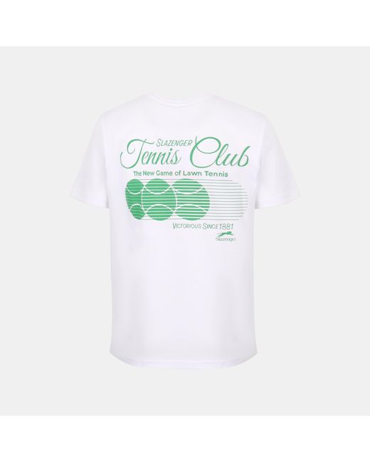 Slazenger 1881 White Slaz Tennis Club Regular Fit T-Shirt