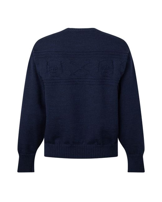 McQueen Blue Alex Skull Knit Sn63 for men