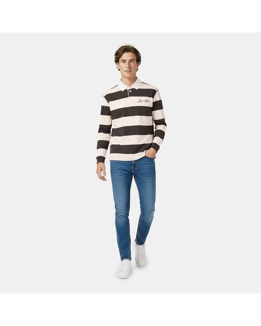 Jack Wills Black Cotton Long Sleeve Rugby Polo Shirt for men