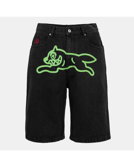 ICECREAM Green Denim Shorts for men