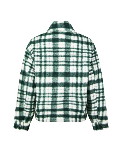 Cole Buxton Green Checked Wool Blend Long Sleeve Oversized Fit Overshirt for men