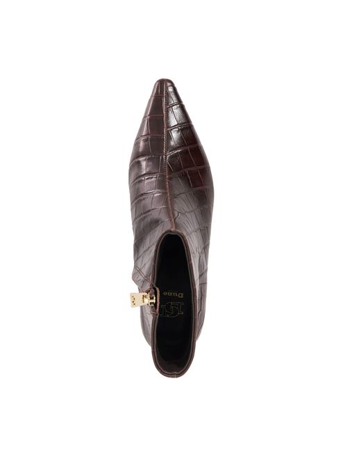 Dune Brown Odore Ankle Heeled Boots