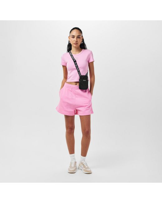 HUGO Pink Delanor Cropped T-shirt