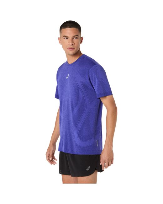 Asics Blue Road Seamless Ss Top Running for men