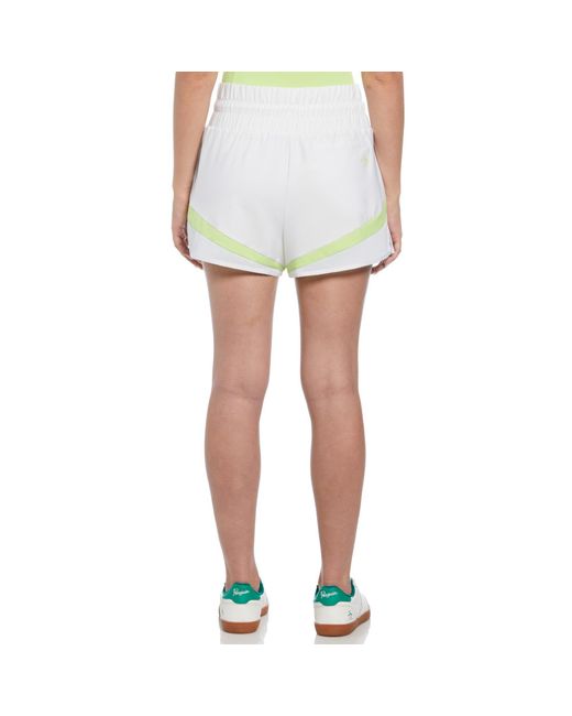 Original Penguin Women's High Waist Tennis Short With Mesh Inserts In Bright White