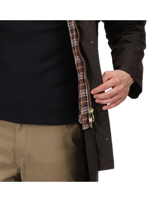 Regatta Black Cranbrook Wax Cotton Riding Quilted Jacket for men