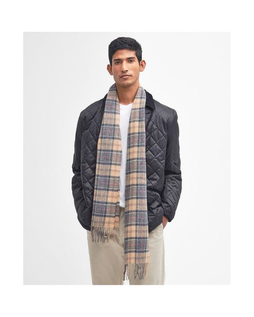 Barbour Blue Tartan Lambswool Scarf