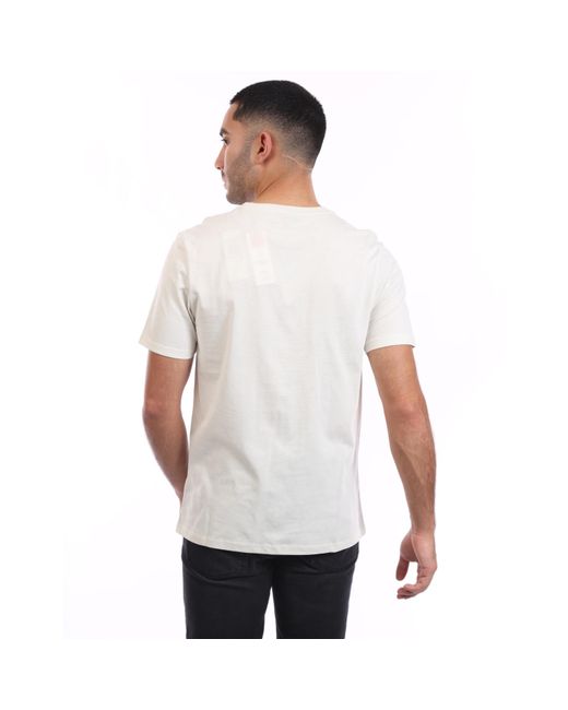 Timberland White Small Linear Logo Print T-Shirt for men