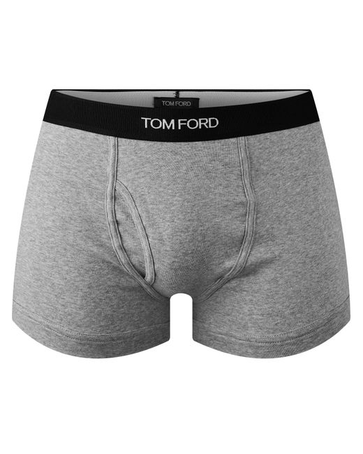 Tom Ford Gray Plain Cotton Boxer Briefs, 2-Pack for men