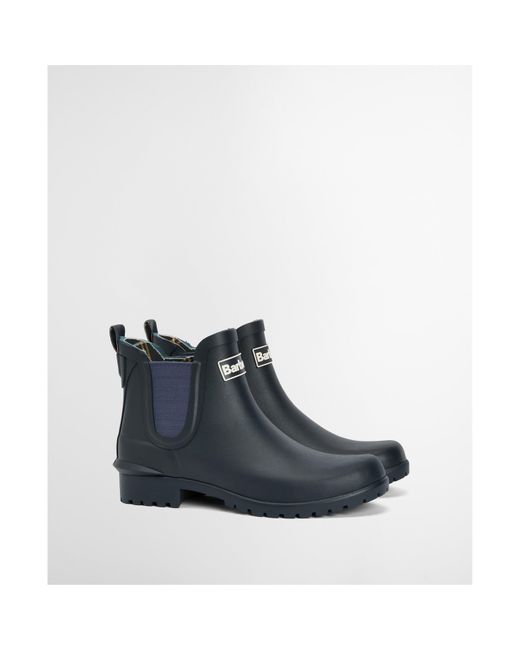 Barbour Blue Wilton Chelsea Wellington Boots
