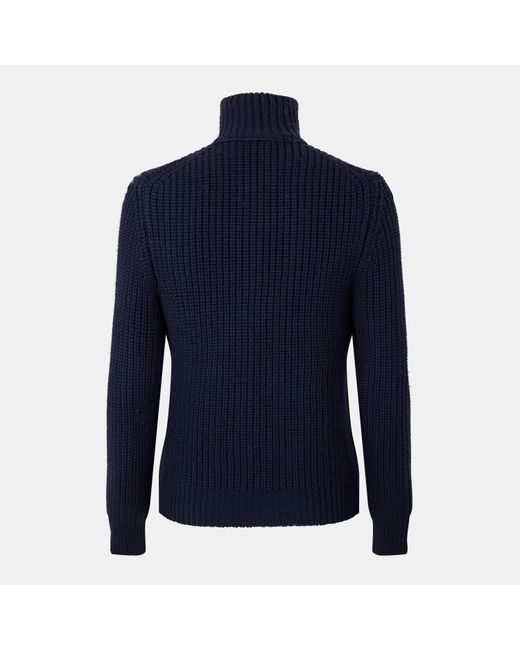 Tom Ford Blue Tailored Fit Crew Neck Jumper for men