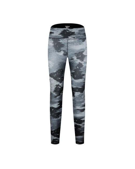 Reebok Blue Workout Ready Camo Print Gym Legging