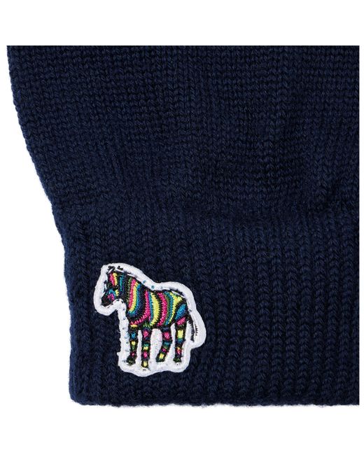 Paul Smith Blue Zebra Wool Gloves for men