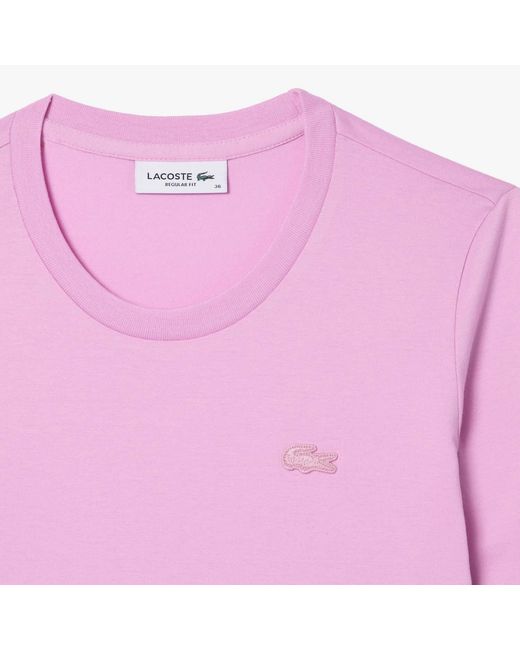 Lacoste Pink Soft Cotton Three Quarter Sleeve T-Shirt