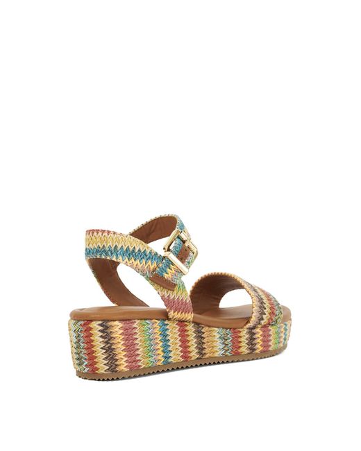 Dune Metallic Flatform Sandals