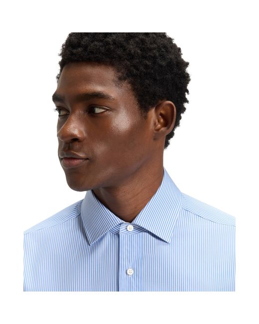 Boss Blue Cotton Long Sleeve Slim Fit Shirt for men