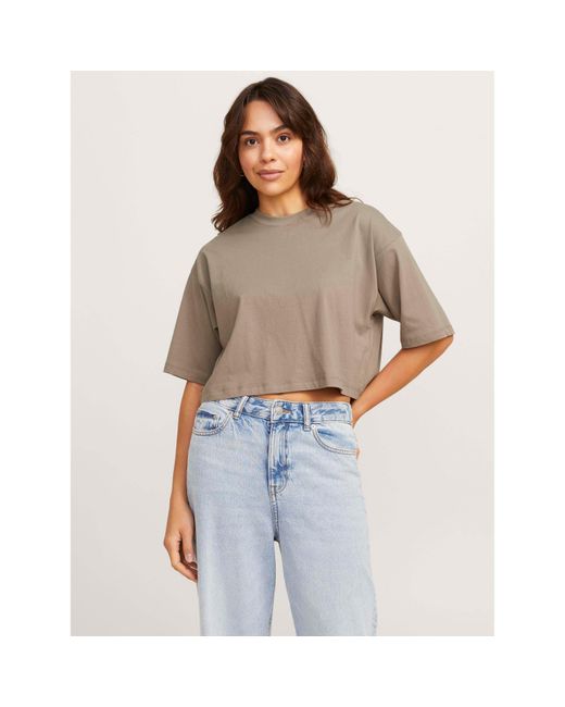 JJXX Natural Andrea Loose Cropped T-Shirt Ladies