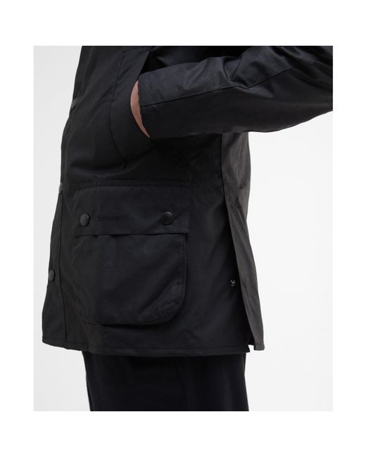Barbour Black Ashby Water Resistant Windproof Long Sleeve Wax Jacket for men