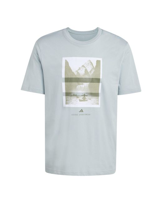 Adidas Blue Graphic Logo T-Shirt for men