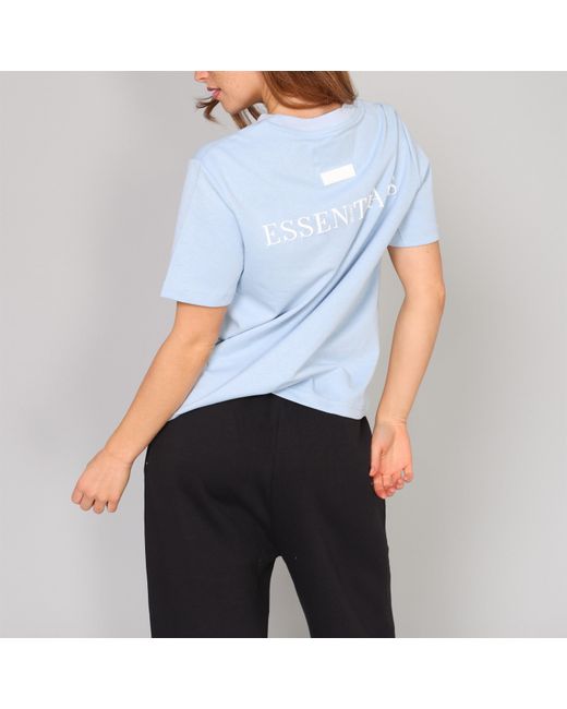 Blank Essentials Blue Blank E Core Puff Print T-Shirt Ladies