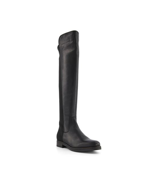 Dune Black Tropic Flat Knee High Boots