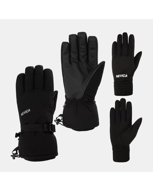 Nevica Black 3-In-1 Ski Gloves for men