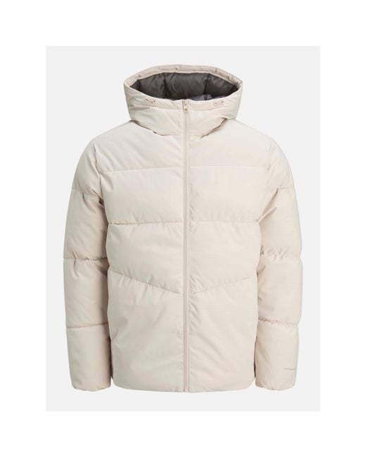 Jack & Jones White Global Short Puffer Jacket for men