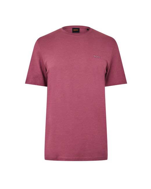 Boss Purple Tales T-Shirt With Logo Patch Premium Cotton for men
