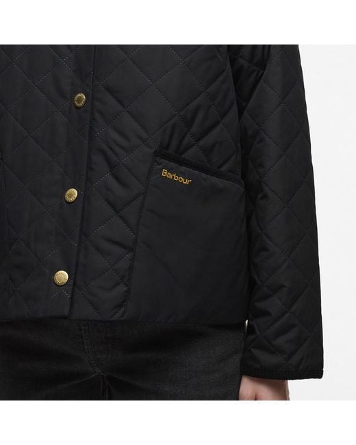 Barbour Black Anise Corduroy Collar Short Sleeve Quilted Jacket