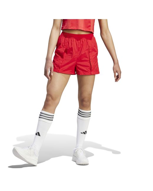 Adidas Red Tiro Snap-Button Shorts