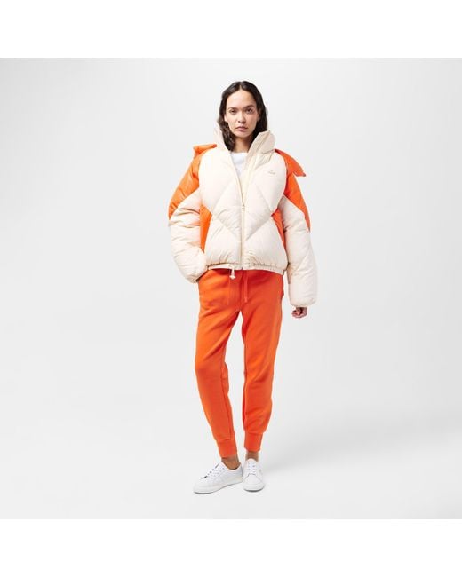 Lacoste Orange Quilted Thermal Puffer Jacket