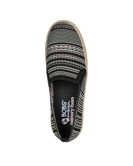 Skechers Black Engineered Woven Twin Gore Slip On Espadrilles