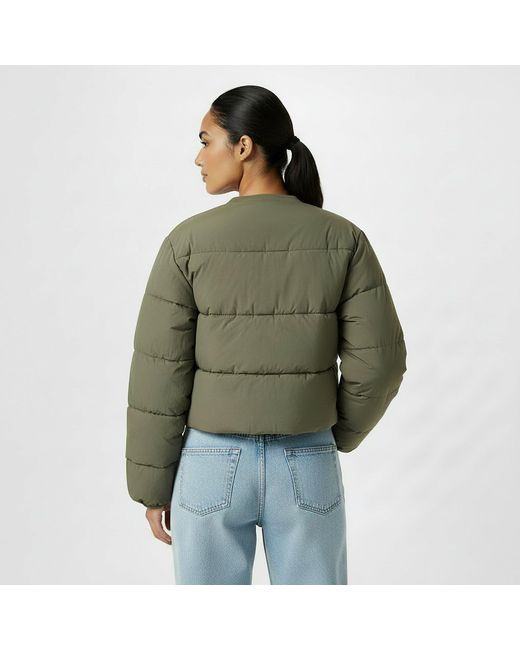 Jack Wills Green Interwoven Quilted Short Puffer Jacket