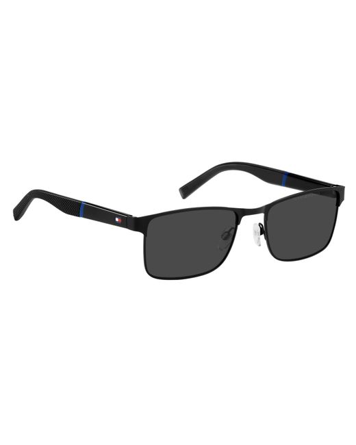 Tommy Hilfiger Black Uv Protection Rectangle Sunglasses for men
