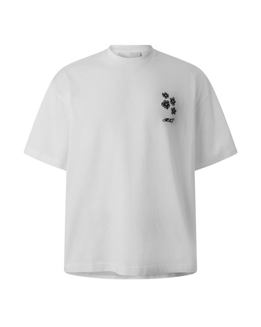 MKI Miyuki-Zoku Gray Hibiscus Oversized Fit T-Shirt for men
