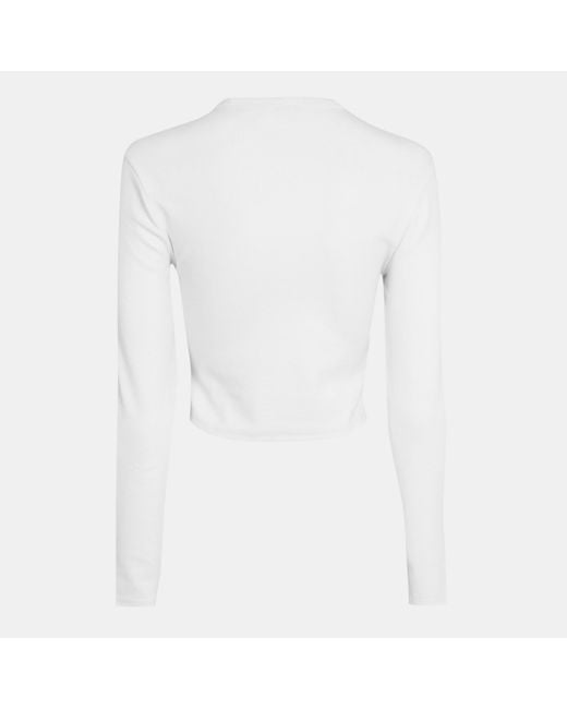 HUGO White Long Sleeved Logo T-Shirt
