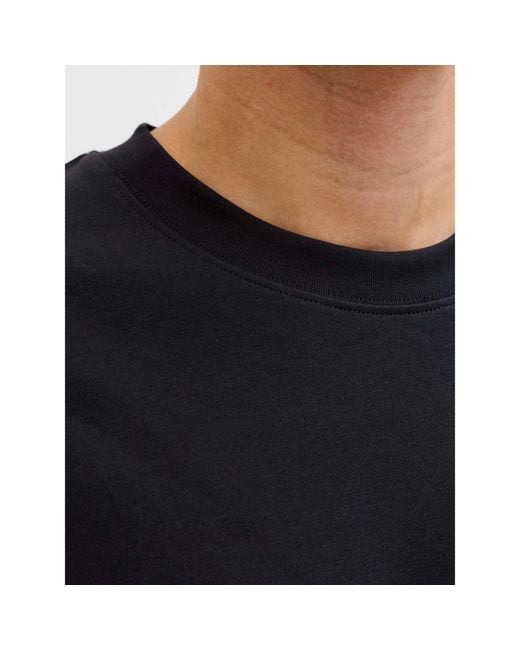 Jack & Jones Black Barron Short Sleeve O-Neck Oversized Fit T-Shirt for men