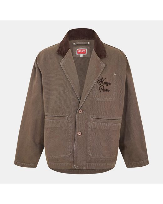 KENZO Brown Workwear Harrington Jacket for men