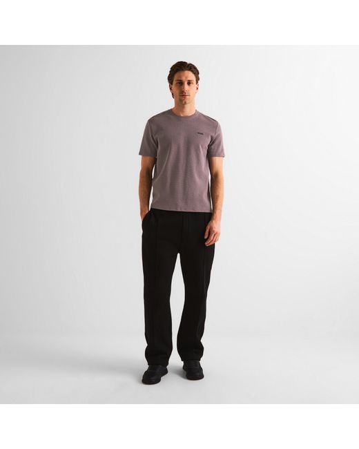 Boss Purple Bodywear Waffle T-Shirt With Structured Design for men