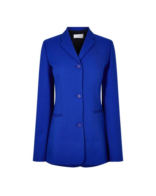 Off-White c/o Virgil Abloh Blue Darted Twill Long Sleeve Tailored Fit Blazer