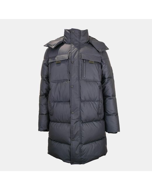 Jack Wills Blue Hooded Long Puffer Jacket for men
